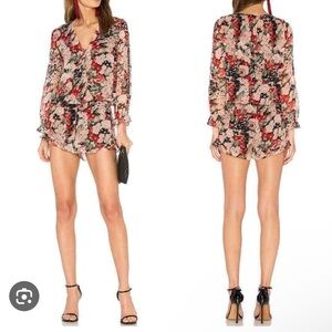 Joie Multicolor Floral Silk Romper